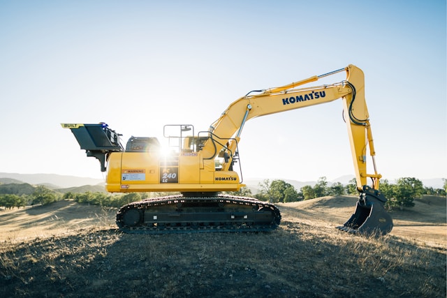 Minibagger auf Baustelle